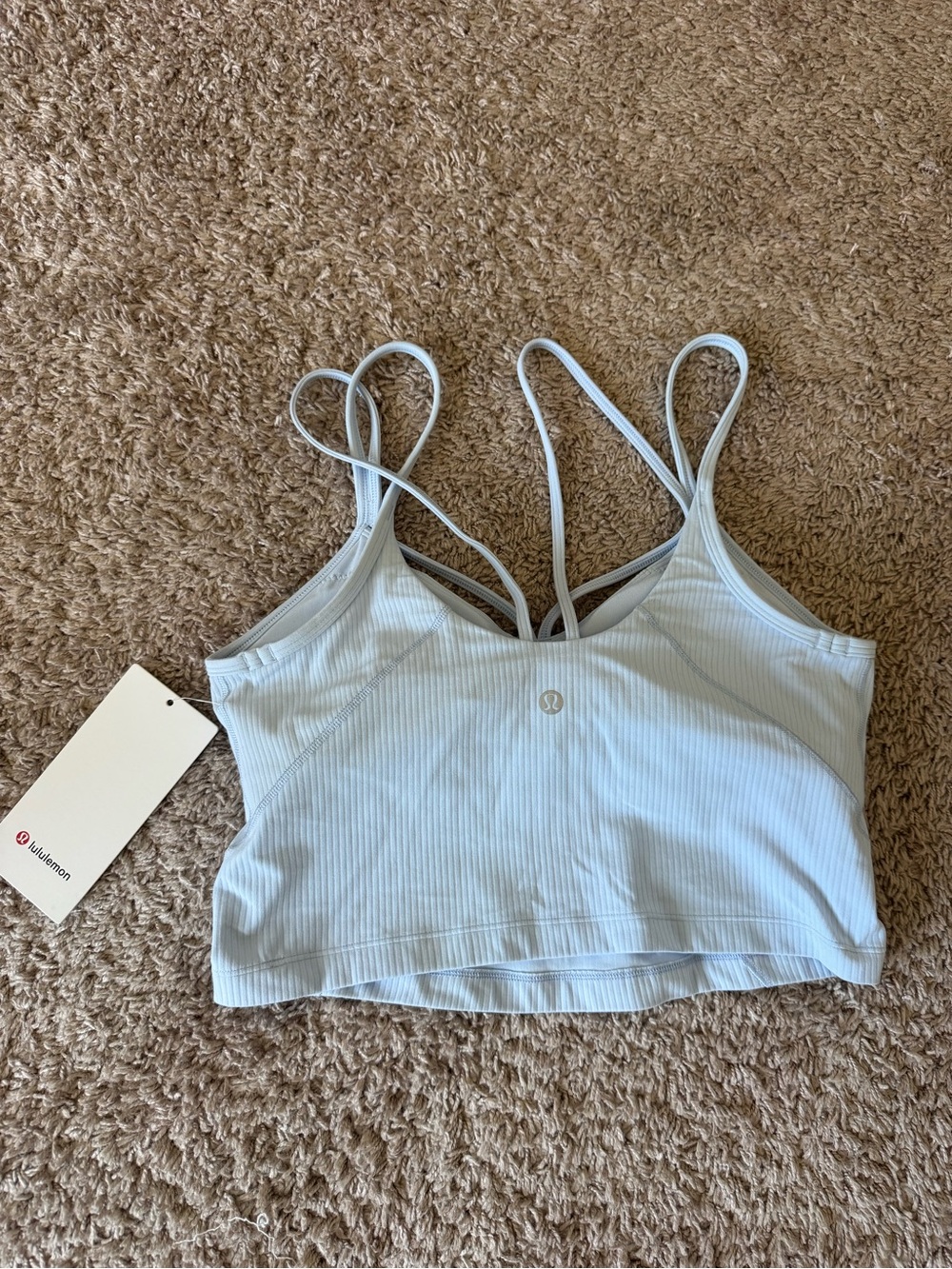 NWT Lululemon Align Strappy Ribbed Tank Top A/B Cup - Size 8 Windmill Light Blue - Picture 4 of 5